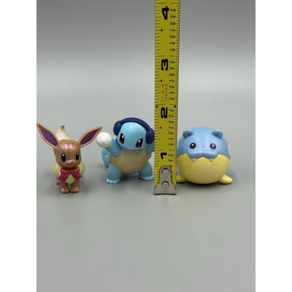 Pokemon Small Action Figures Lot Of 3 Squirtle W/ Snowball, Spheal, Eevee - Picture 2 of 9